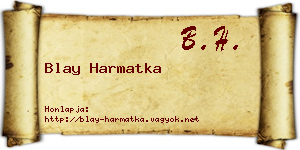 Blay Harmatka névjegykártya